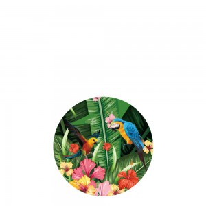 Veľkoobchodná sada nabíjacích tanierov zo zeleného kostného porcelánu so vzormi papagájov a kvetov