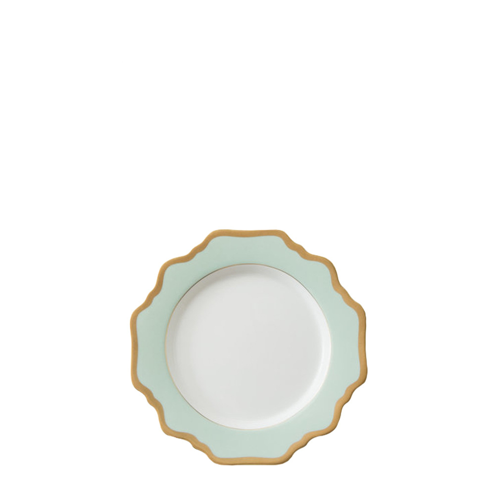 Big Discount Ceramic Clay Plates - Hot sale green sun flower gold rim bone china ceramic charger plates – Liou