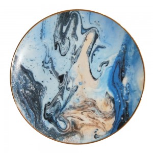 Modré mirage keramické taniere z kostného porcelánu na svadbu a hotel