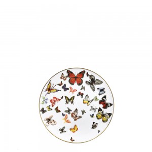 Placas carregadoras de cerâmica de porcelana colorida com padrão de borboleta para casamento