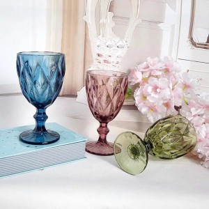Chinese Professional Bamboo Silverware - Diamond colored crystal goblet drinking wedding party wine glass cup – Liou