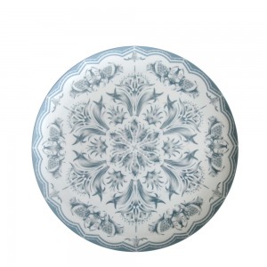 Plato de cerámica con estampado de lirio gris Pratos de porcelana para boda