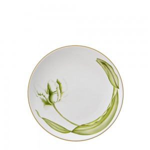 Pea flower pattern bone china ceramic charger plates for wedding