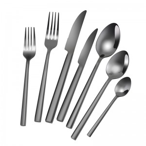 High Quality Stainless Steel Black Flatware Set Custom Wedding Hotel Cutlery Set