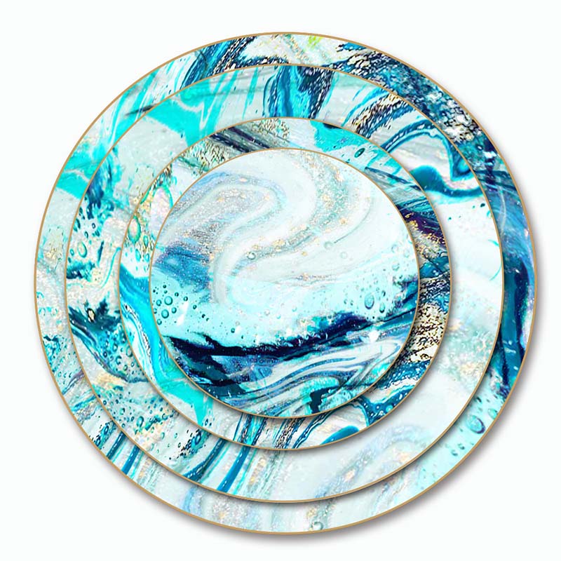 One of Hottest for Ceramic Display Plate - Custom dream star river pattern bone china plate wedding porcelain ceramic plate set – Liou