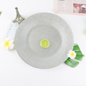 New woven design glass charger dinner plates for wedding and hotel