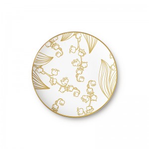 Gold rimmed bone china dinner charger plate set for wedding
