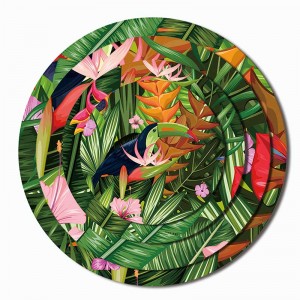 Green hornbill pattern bone china plate set for wedding party hotel event