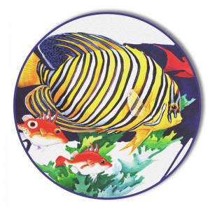 Conxunto de placas de porcelana de cerámica con patrón de peixe tropical personalizado