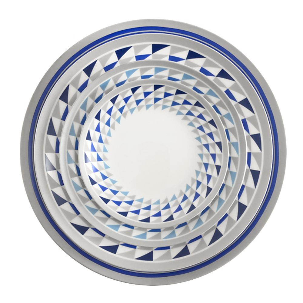 High quality kaleidoscope pattern porcelain plate round bone china ceramic plates Featured Image