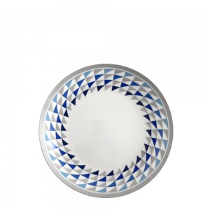 Kiváló minőségű kaleidoszkóp mintás porcelán tányér kerek csontporcelán kerámia tányérok