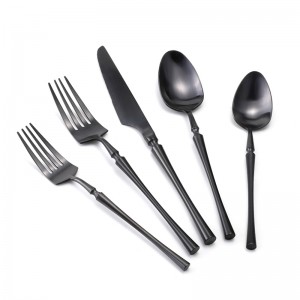 Wholesale Matte Black Flatware Set 304 Stainless Steel Cutlery Set for Wedding Gift
