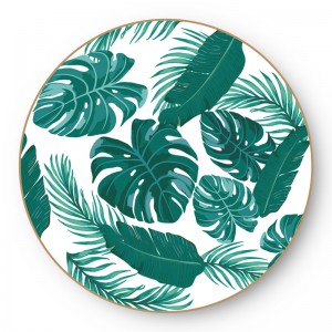 Akčný výpredaj matný zlatý lemovaný zelený porcelánový tanier svadobná súprava keramických tanierov z kostného porcelánu
