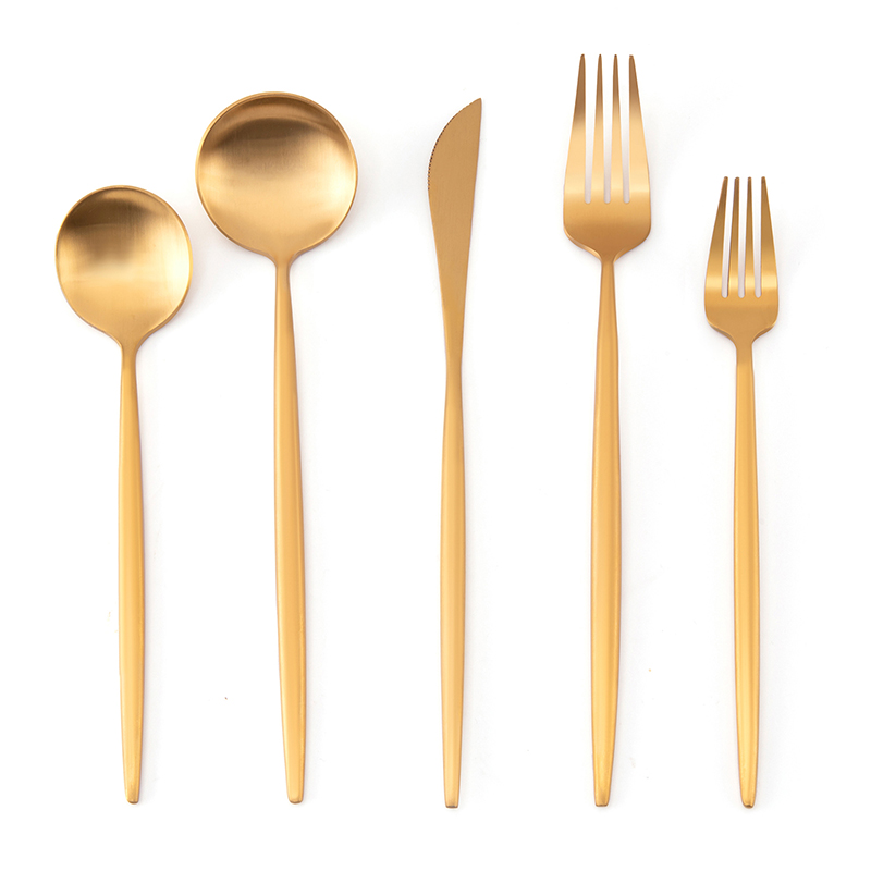 Hot Sale 1810 Cutlery Stainless Steel Matte Gold Wedding Flatware Set Featured Image