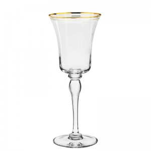 Double gold rimmed wine glasses champagne water red wine glass goblet
