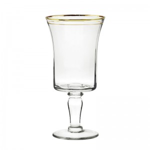 Poháre na víno s dvojitým zlatým lemom pohár na šampanské na vodu na červené víno