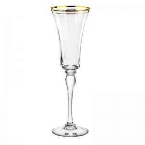 Dvojni zlati obrobljeni kozarci za vino, kozarec za vodo in šampanjec, kozarec za rdeče vino