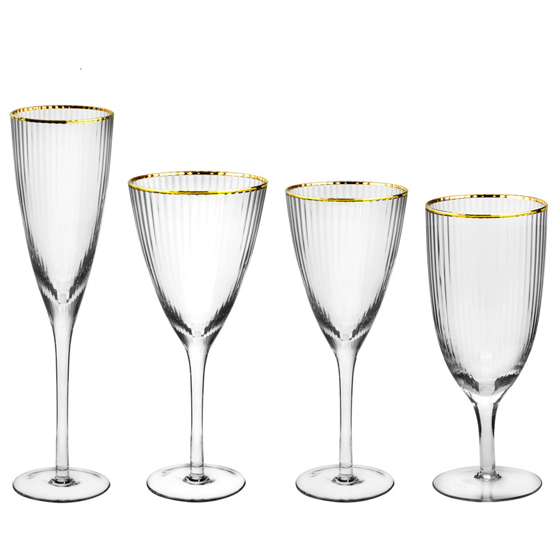 Wholesale gold rim champagne goblet wedding wine glass cup Featured Image