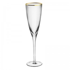 Grosir emas rim champagne goblet wedding anggur kaca cangkir