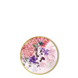 Conxunto de prato de cerámica de porcelana rosa de alta gama