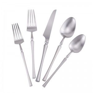 High Quality 304 Stainless Steel Matte Silver Silverware Set for Wedding