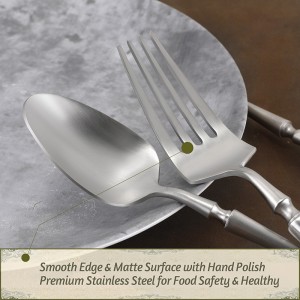 High Quality 304 Stainless Steel Matte Silverware Set for Wedding