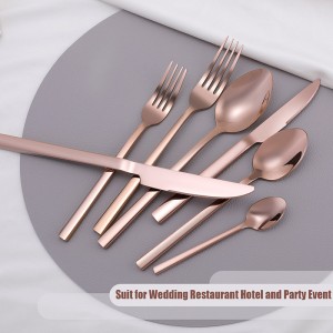 Set di posate in acciaio inossidabile oro rosa Set di posate coltello forchetta cucchiaio da sposa