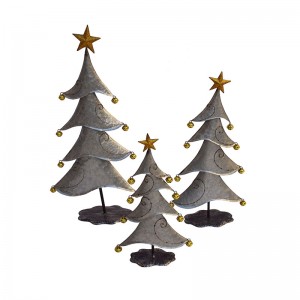 Metal Christmas Tree Decoration with Jingle Bells for Table Top Décor Christmas Ornaments