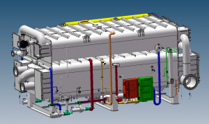 Double stage hot water absorption chiller