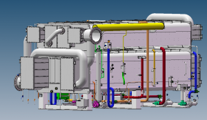 Double stage hot water absorption chiller