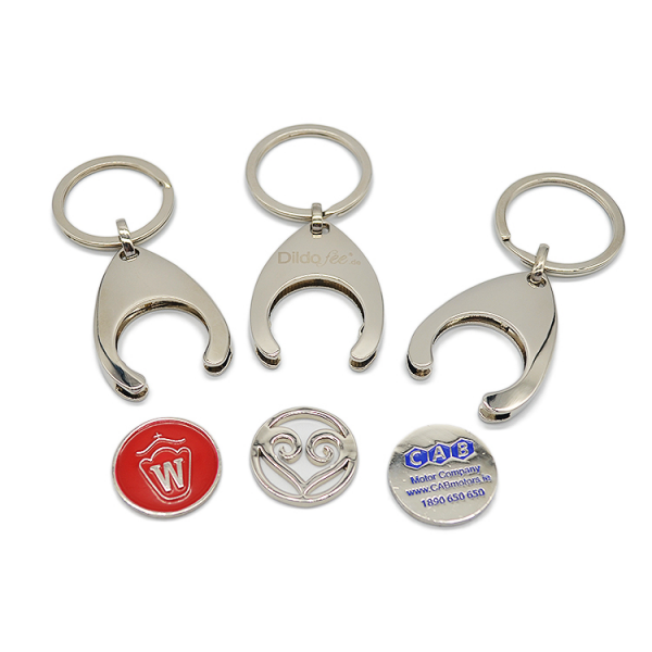 OEM Manufacturer Customized Metal Trolley Coin Key Chain