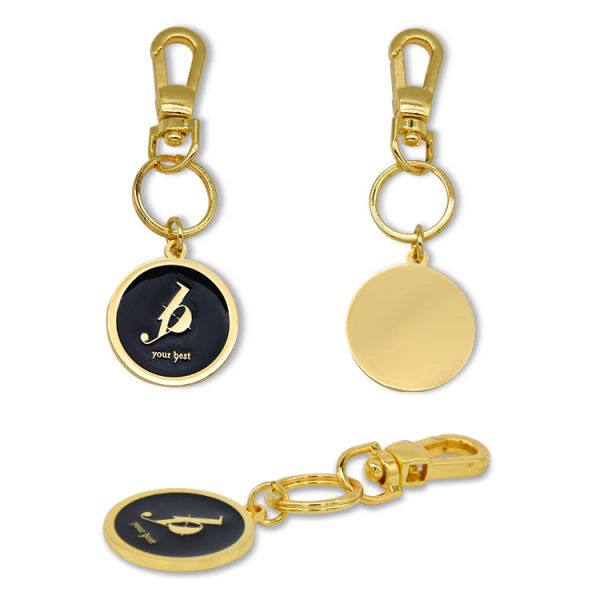 Top Quality Enamel Keychain - Keychain Imitation Gold Metal Custom Logo Key Chain – Deer Gift
