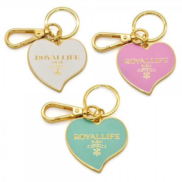 Discount wholesale Bts Keychain - Custom Wholesale Personal Keyrings Heart Shape Gold Enamel Metal keychains – Deer Gift