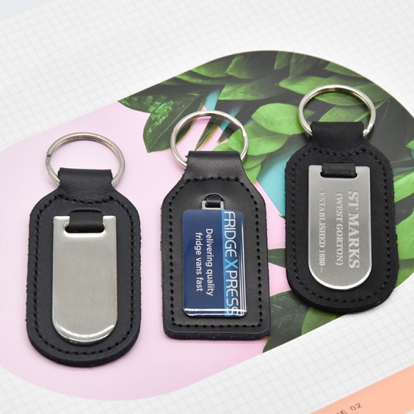 Manufacturer Custom Metal Leather Pu Logo Promotional Blank Keychain