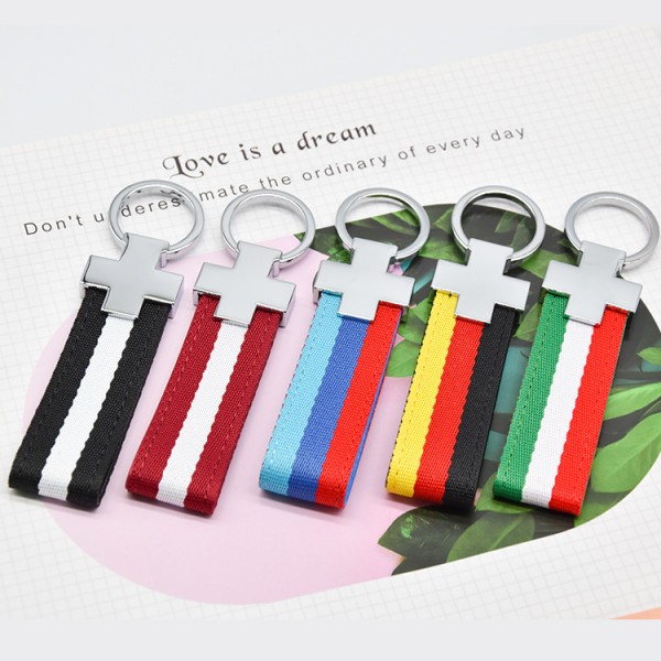 Custom Personalized Leather Keychain Holder Luxury Colorful Leather Pu Lanyard Keychain
