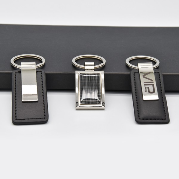 New Design Factory Custom Wholesale Business Genuine Pu Leather Keychain