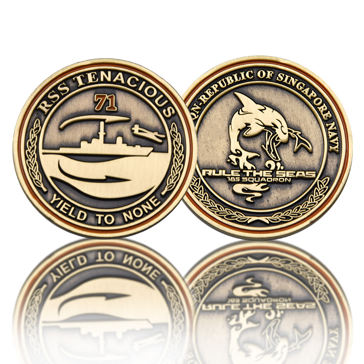 Factory wholesale Custom Challenge Coins - Custom Antique Navy Commemorative Coins  – Deer Gift