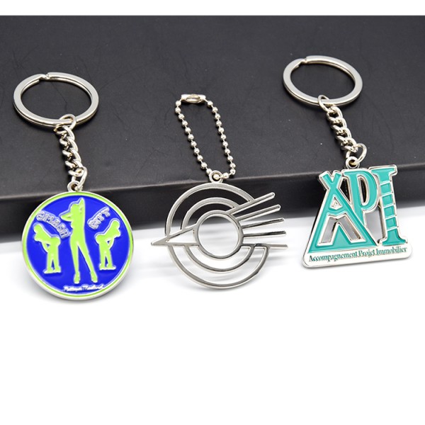 Personal zinc alloy custom own logo key chain metal engraved soft enamel keychain