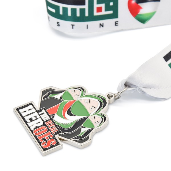 Golden Supplier China Custom Spray Painted Soft Enamel Medals With Sublimation Ribbon
