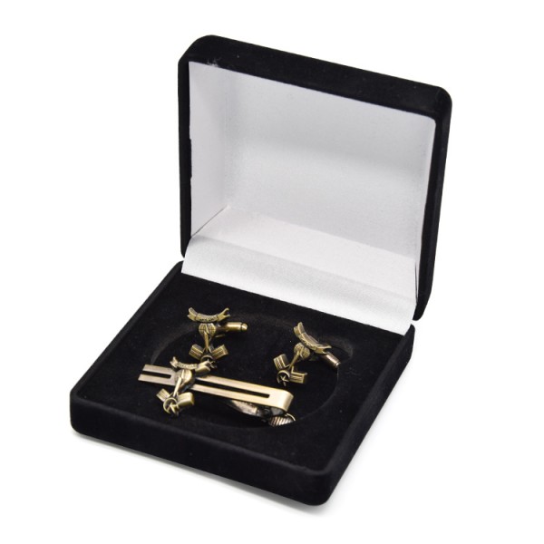 Personalized Antique Military Tie Clip and Cufflinks Manufacture
