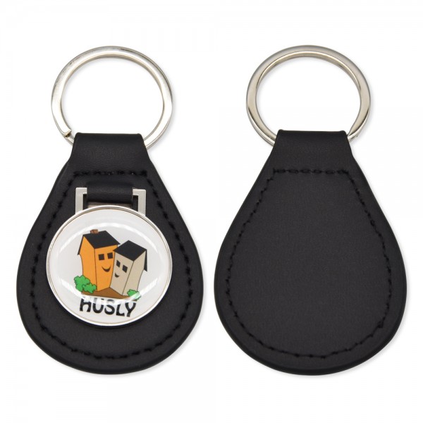 Epoxy Leather Keychain Custom PU Leather Key Chains