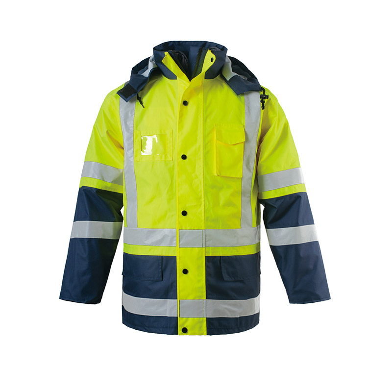 High Visibility Parka 4 in 1 waterproof breathable Removable sleeves
