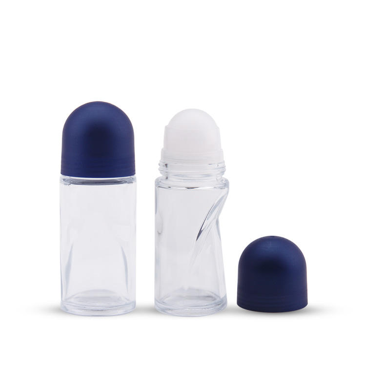 Glass cosmetic packaging roll on bottle roll on applicator bottle