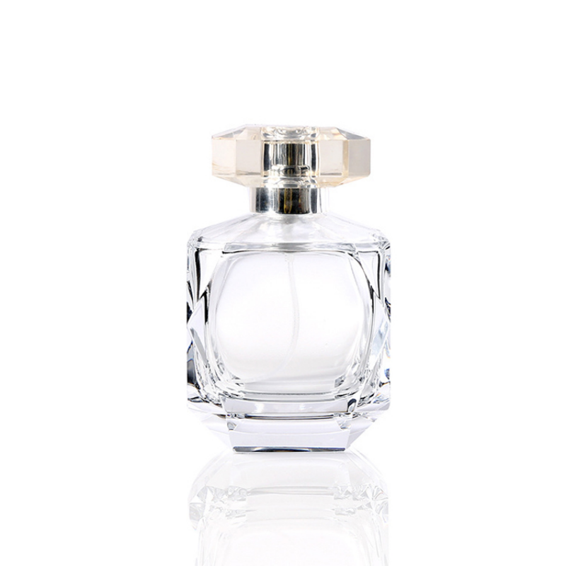 Hot sell Polygons clear perfume spray bottle glass perfume bottle