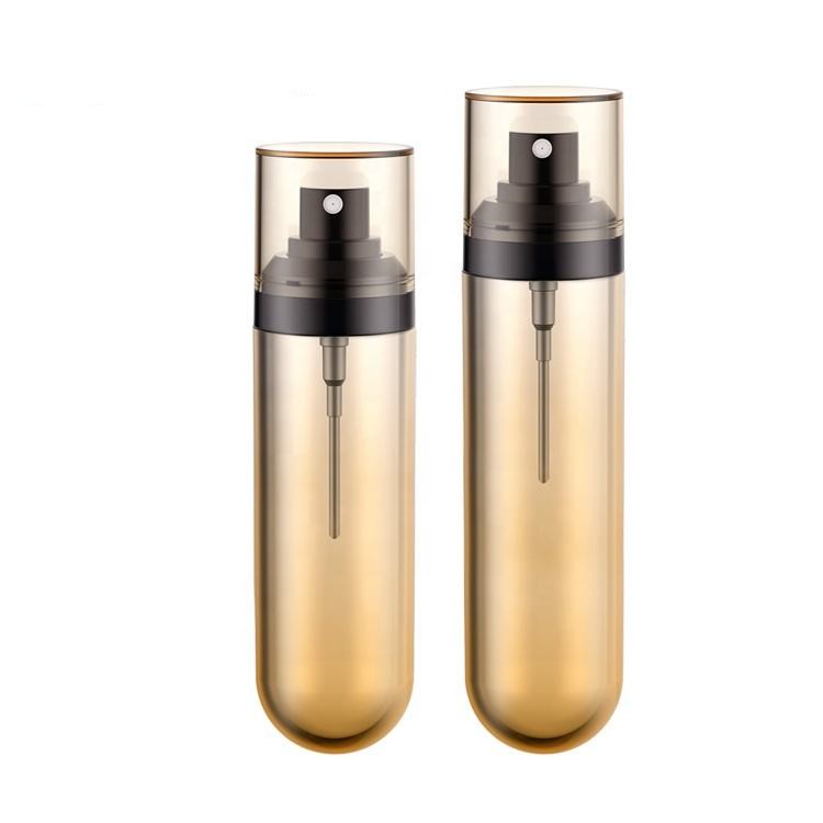 Gold Round Empty High quality Face Serum Mist Spray Cosmetic Packaging Glass Perfume Spray Pump Bottle
