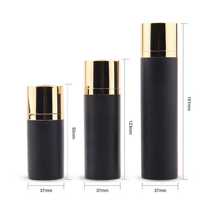 Black luxury Cosmetic packaging airless pump bottles airless bottle