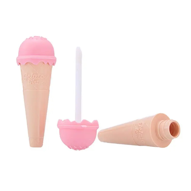 Pink Ice Cream Shape Cute Lip Gloss Containers Tubes