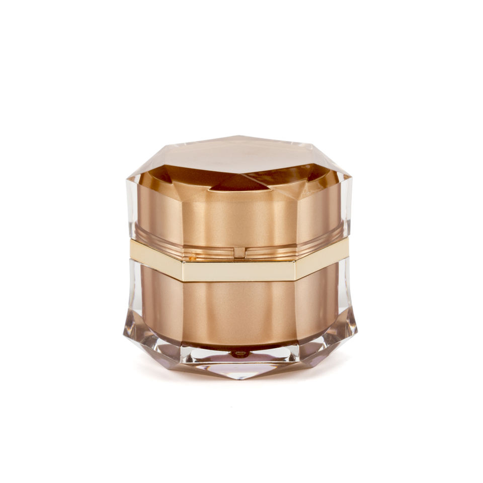Hexagon Double Layer Acrylic Cosmetic Cream Jars Transparent Small Pot