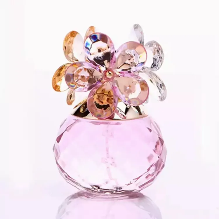 Elegant Flower-Shaped Glass Perfume Bottle for Women – 60ml Capacity
