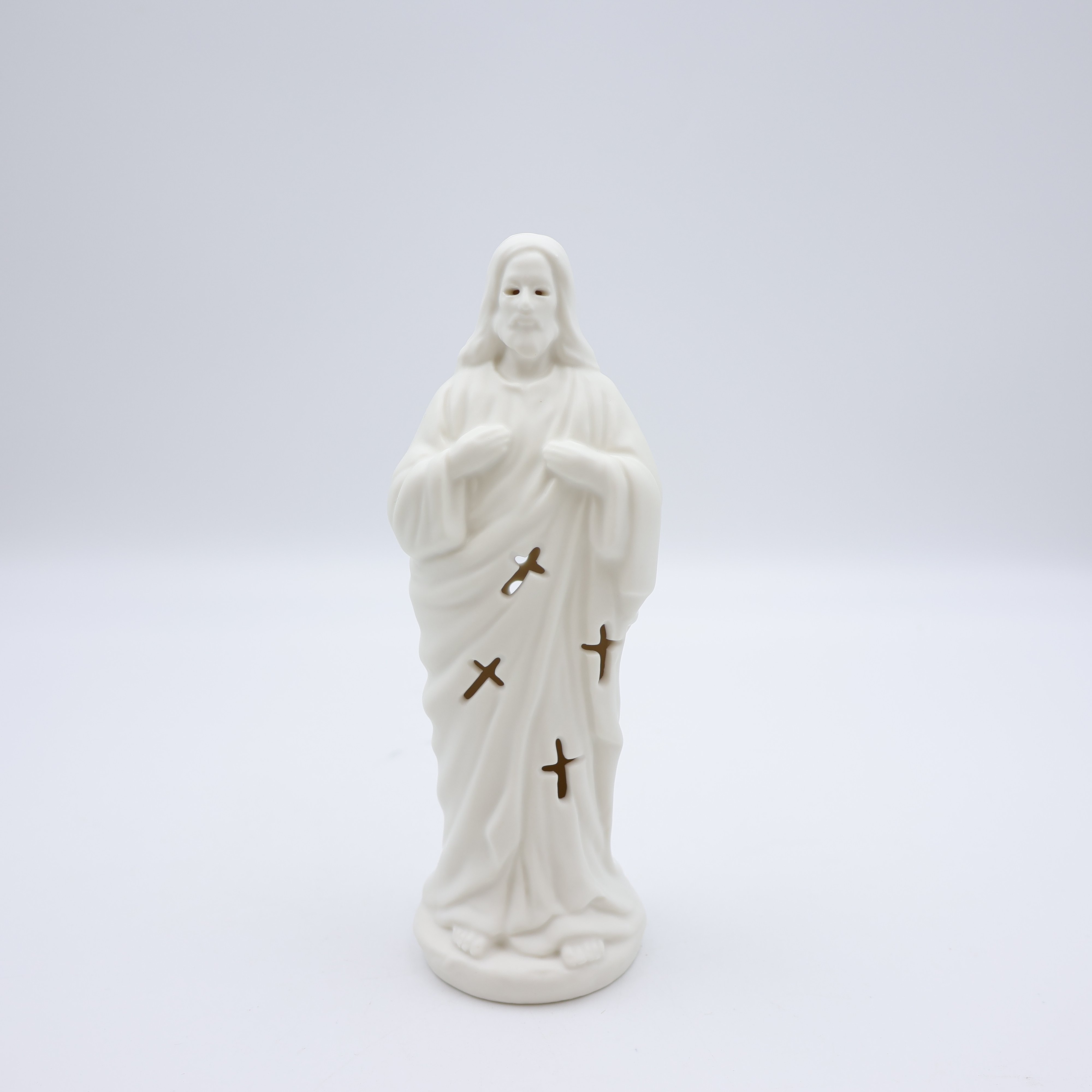 Brûle-encens Jésus en céramique blanc